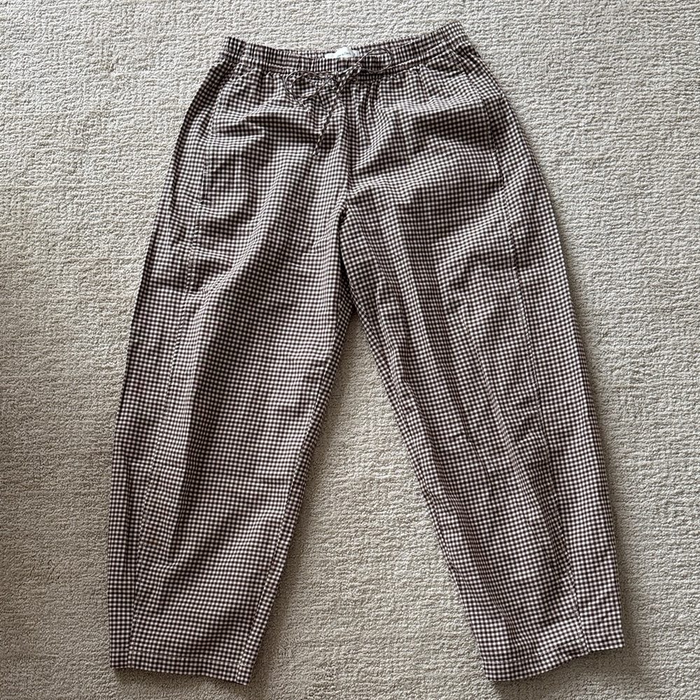 Abercrombie & Fitch women's barrel gingham pants